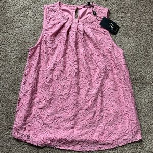 Adrianna Papell lace sleeveless knit top, size M
